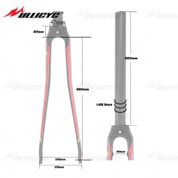 Ullicyc Gloss/Matte 700x25C Rim Brake Round Road Bicycle Full Carbon Fibre Fork Cycling Bicycle Parts Bicycle Fork