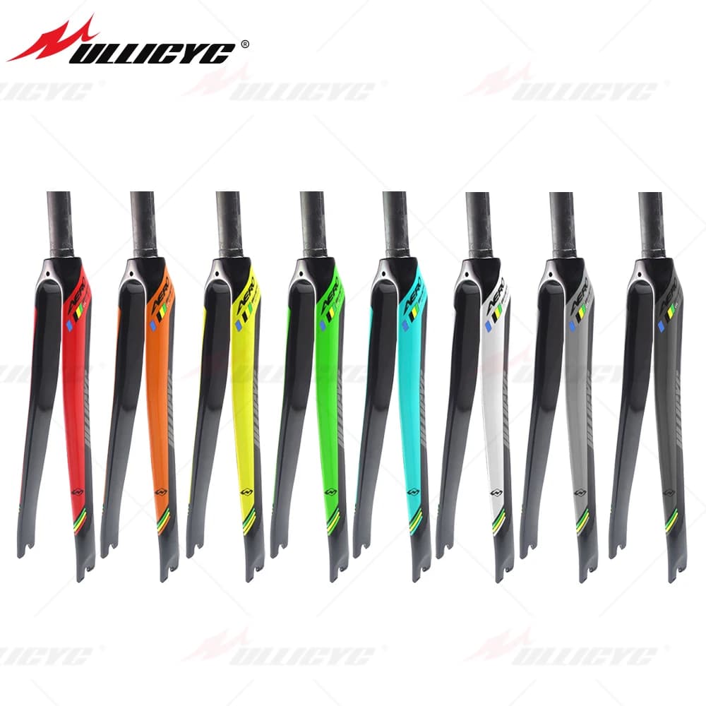 Ullicyc Gloss/Matte 700x25C Rim Brake Round Road Bicycle Full Carbon Fibre Fork Cycling Bicycle Parts Bicycle Fork