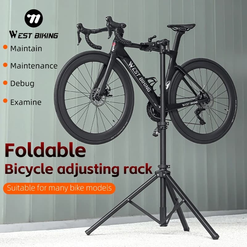 WEST BIKING Bicycle Repair Stand Foldable Indoor Bike Storage Rack Adjustable MTB Road Bike Maintenance Workstand Display Holder