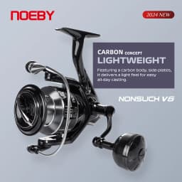 Noeby Carbon Spinning Fishing Reel 2500 3000 4000 Series Max Drag 7kg Lightweight Gear Ratio 6.2:1 Aluminium Spool Fishing Reel