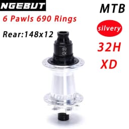 Silvery NGEBUT 690 rings Bicycle Hub Sealed Bearing 6-bolt Disc Brake J-Bend 28/32 Holes BOOST MTB Hub HG XD MS148*12 110*15