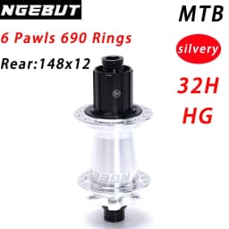 Silvery NGEBUT 690 rings Bicycle Hub Sealed Bearing 6-bolt Disc Brake J-Bend 28/32 Holes BOOST MTB Hub HG XD MS148*12 110*15