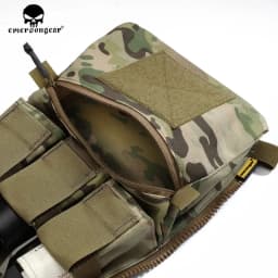 Emersongear V5 PC Tactical Back Panel Banger Pouch Zip-on Multi-fit GP Pocket Retention Flap FCPC Plate Carrier Assault Hunting