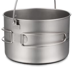 TOMSHOO Camping Cookware Titanium Pot 0.75L/0.9L/1.1L/1.6L/2L/2.8L Ultralight Hanging Pot w Lid Foldable Handle Outdoor Cooking