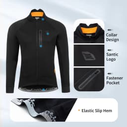 Santic Winter Cycling Jackets Men's Plush Windproof Warm Winter Cycling Jackets Breathable Reflective Anti-sweat KM3C01155