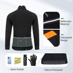 Santic Winter Cycling Jackets Men's Plush Windproof Warm Winter Cycling Jackets Breathable Reflective Anti-sweat KM3C01155