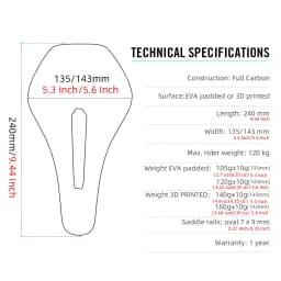 RYET 3D Printed Bicycle Saddle Ultralight Carbon Saddle 140mm 105g Bike Saddle for MTB Gravel Road Bike Seat Cycling Parts