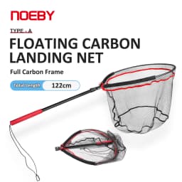 NOEBY Folding Landing Net 60cm×50cm Carbon Handle Floating Net 122cm Boat Float Tube Fishing Tackle