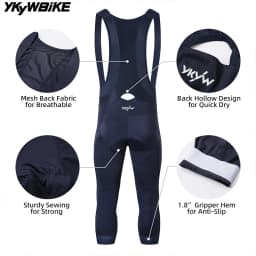 YKYW Men's Pro Team 3/4 Bib Shorts Cycling Tights Pants Sports Mtb Bike Clothing Man Bicycle Shorts 4 Hours Riding Padded