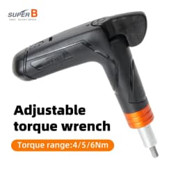 Super B Bicycle Repair Tool Thumb Adjustable Torque Wrench 4 / 5 / 6 Nm Include Hex 3/4/5/6mm/T25 Ergonomic L-shaped Handle