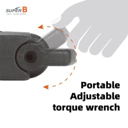 Super B Bicycle Repair Tool Thumb Adjustable Torque Wrench 4 / 5 / 6 Nm Include Hex 3/4/5/6mm/T25 Ergonomic L-shaped Handle