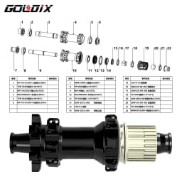 GOLDIX M180 52T Ratchet Bicycle Hub 6-Bolt Disc Brake 28Hole Straight pull Spoke Sealed Bearing HG/XD/MS Hub body 142X12 148X12