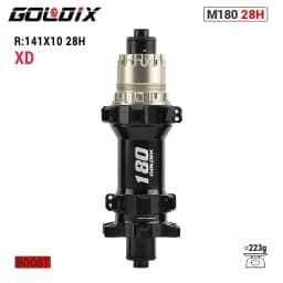 GOLDIX M180 52T Ratchet Bicycle Hub 6-Bolt Disc Brake 28Hole Straight pull Spoke Sealed Bearing HG/XD/MS Hub body 142X12 148X12