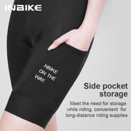 INBIKE Women's Cycling Bib Shorts High Waist Bicycle Pants 3D Padded Slim Fit Biking Clothing MTB Road Bike Pants with Pockets