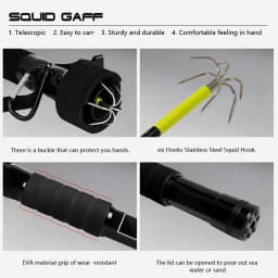 3/4M Telescopic Fishing Eging Squid Gaff Anchor Hook Carbon Stainless 6 Hooks Rui Squid Aconitic Octopus Jig Hooks For Saltwater