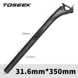 TOSEEK Ultralight Carbon Seatpost 27.2/30.8/31.6mm Matte Black MTB/Road Bike Seat Post Length 350/400mm Seat Tube