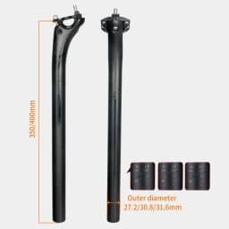 TOSEEK Ultralight Carbon Seatpost 27.2/30.8/31.6mm Matte Black MTB/Road Bike Seat Post Length 350/400mm Seat Tube
