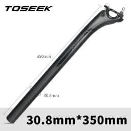 TOSEEK Ultralight Carbon Seatpost 27.2/30.8/31.6mm Matte Black MTB/Road Bike Seat Post Length 350/400mm Seat Tube