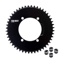 PASS QUEST X110 BCD (4-bolt AERO) Round BLACK Narrow Wide Chainring