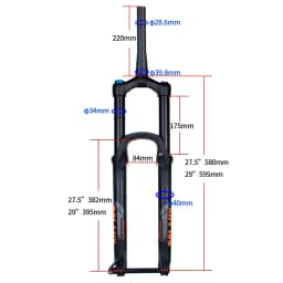 Bolany Bike Fork 27.5 29 Inch Pneumatic Shock Absorber Damping BOOST Barrel Shaft Magnesium Alloy 175mm 160mm Travel Disc Fork
