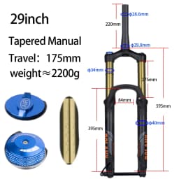 Bolany Bike Fork 27.5 29 Inch Pneumatic Shock Absorber Damping BOOST Barrel Shaft Magnesium Alloy 175mm 160mm Travel Disc Fork