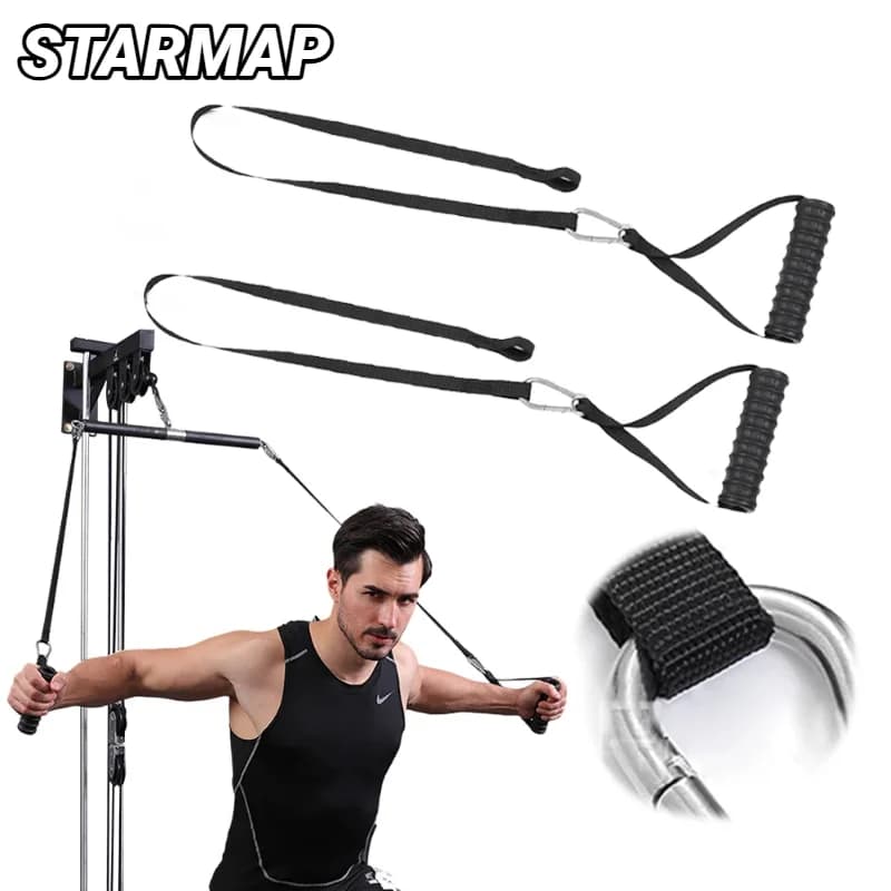 Tricep Biceps Back Blaster Rope Lat Pull Down Attachment Training Gym Weight Chest Muscle Workout Extension Straps Premium Nylon