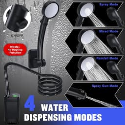Portable Shower for Camping 6000mAh Rechargeable Camping Shower with Shower Head Intelligent LED Display Electric Shower Pump