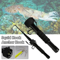 Squid Gaff Anchor Hook Carbon Preventive Retractable Six Hooks Corrosion Squid Hook Fishing Gaff Cuttlefish Bar Tip Hook