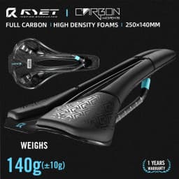 RYET Full Carbon 3D Printed Bike Saddle 250mm*140MM 115g 7*9mm Carbon 3D Printed Bicycle Seat MTB Gravel Road Saddle Bike Parts