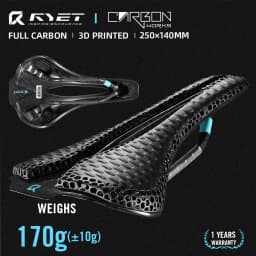 RYET Full Carbon 3D Printed Bike Saddle 250mm*140MM 115g 7*9mm Carbon 3D Printed Bicycle Seat MTB Gravel Road Saddle Bike Parts
