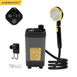 Camping Shower Pump RV Outdoor Shower Kit Camp Shower W/Full Screen Intelligent Digital Display Adjustable 6000mAh Shower Kit
