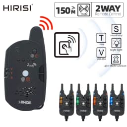 Hirisi S8 Carp Fishing Alarm 1+4 Set Waterproof Bite Alarm 2 Way Remote Control Bite Indicator Fishing Accessories