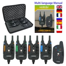 Hirisi S8 Carp Fishing Alarm 1+4 Set Waterproof Bite Alarm 2 Way Remote Control Bite Indicator Fishing Accessories