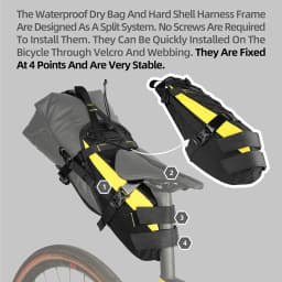 Rhinowalk Bike Saddle Bag Stable Not Shaking 14L Big Capacity Removable Dry Bag Waterproof For Mtb Road Gravel Bike Bikepacking