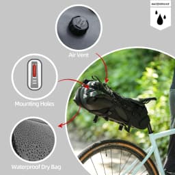 Rhinowalk Bike Saddle Bag Stable Not Shaking 14L Big Capacity Removable Dry Bag Waterproof For Mtb Road Gravel Bike Bikepacking