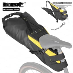 Rhinowalk Bike Saddle Bag Stable Not Shaking 14L Big Capacity Removable Dry Bag Waterproof For Mtb Road Gravel Bike Bikepacking
