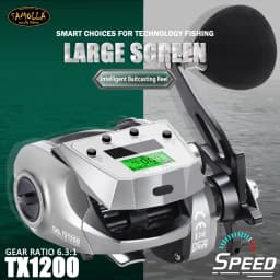 SAMOLLA New Large Electronic Fishing Reel Solar+Usb charging Large Display Screen Temperature/Air Pressure Baitcasting Reel