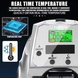 SAMOLLA New Large Electronic Fishing Reel Solar+Usb charging Large Display Screen Temperature/Air Pressure Baitcasting Reel