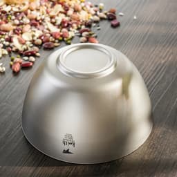 Keith-Ultralight Portable Titanium Double-Wall Bowl, Outdoor Picnic Camping Tableware Titanium Rice Soup Bowl 550ml, Ti5354