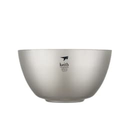 Keith-Ultralight Portable Titanium Double-Wall Bowl, Outdoor Picnic Camping Tableware Titanium Rice Soup Bowl 550ml, Ti5354
