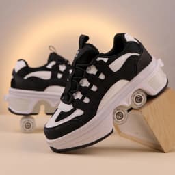 Deformation Parkour Shoes, Roller Skating Shoes, Kids Adults Unisex Roller Skates, Street Urban Fitness FSK Quad Skating Shoes