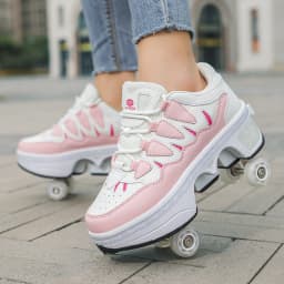 Deformation Parkour Shoes, Roller Skating Shoes, Kids Adults Unisex Roller Skates, Street Urban Fitness FSK Quad Skating Shoes