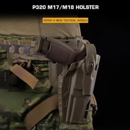 M17M18 Tactical Holster P320 Right-Hand Holster with QLS Quick Release System Thigh Adapter Suitable for Hunting Air Gun Holster