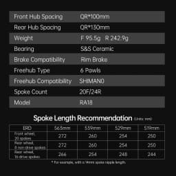 Bicycle Hub RA18 QR*100/QR*130