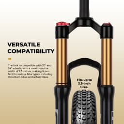 BOLANY Suspension Fork Mountain Bicycle 20/24 Inch Disc Brake Straight Tube Travel 100mm MTB Air Fork For Bicycle Accessoires