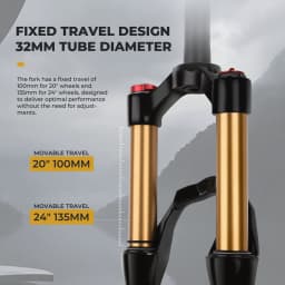BOLANY Suspension Fork Mountain Bicycle 20/24 Inch Disc Brake Straight Tube Travel 100mm MTB Air Fork For Bicycle Accessoires