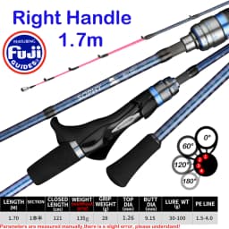 1.75m octopus fishing rod Baitcasting Fishing rod Titanium Tip Boat Fishing rod with Comfortable handle 1.7m Sprial guides