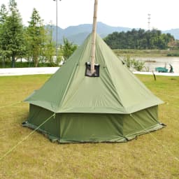 8 Person Large Pyramid Hot Tent with Four Seasons Camping Chimney Wood Stove for Outdoor Cooking Mongolian Bag Tent CZX-998