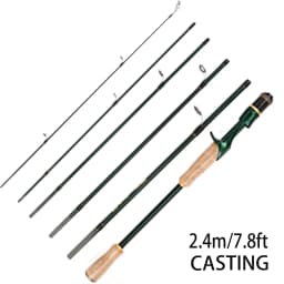 Baitcasting Spinning Travel Carbon 6Section Fishing Rods Line Weight 4-10LBS Power Ultralight Lure Trout Mini Pole 2.1M/2.4M