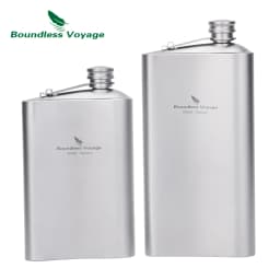 Boundless Voyage Titanium Hip Flask 200ml /250ml Ultralight Camping Liquor Flask for Whiskey Vodka Wine Outdoor Travel Equipment